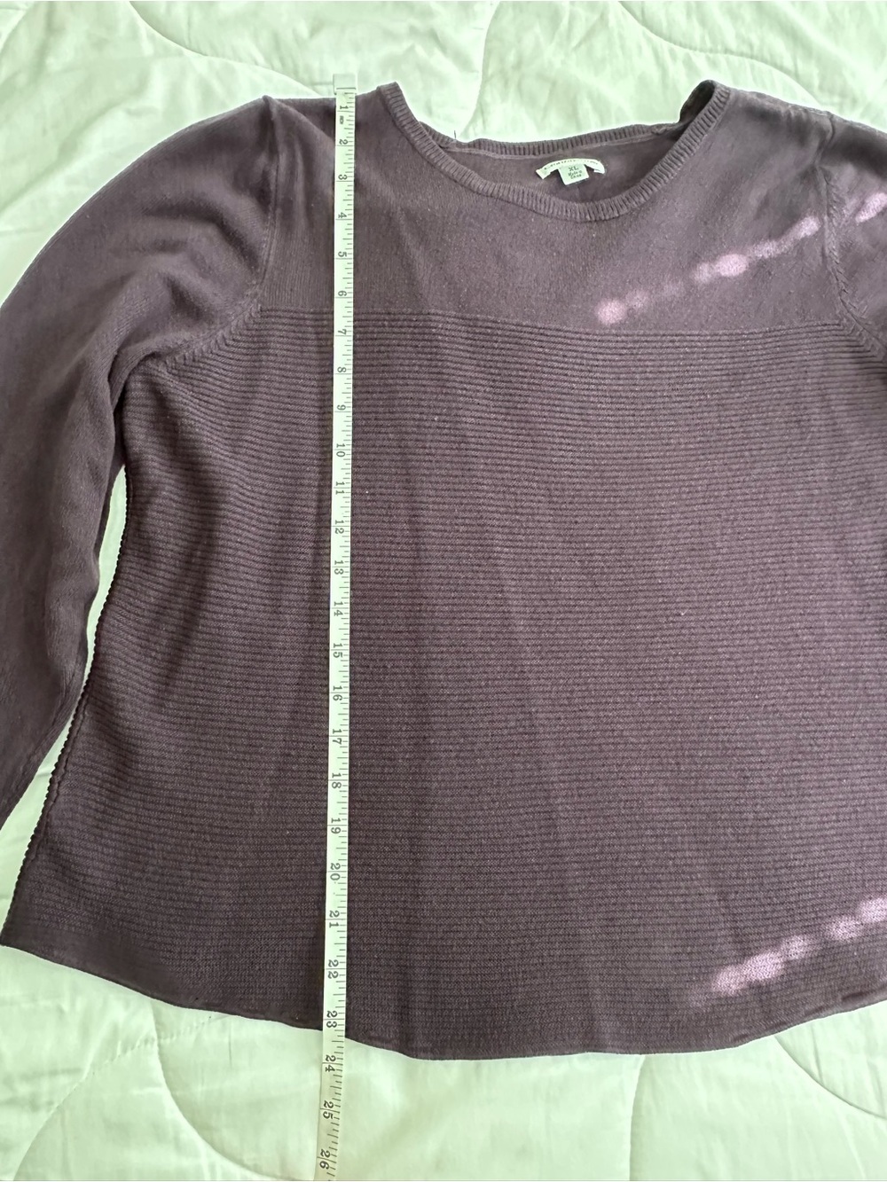 Croft & Barrow Purple Ribbed Crewneck Long-Sleeve Top - Picture 7 of 9